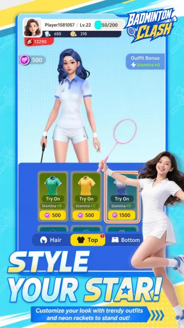 Badminton Clash swipe controls screenshot