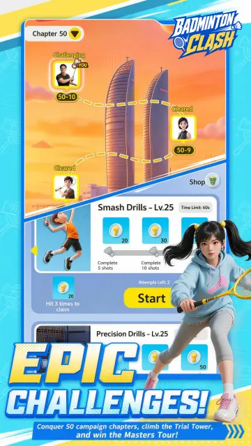 Badminton Clash strategic play screenshot